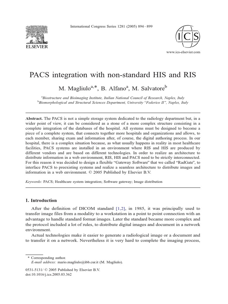 PACS Integration with Non-Standard HIS/RIS | PDF | Databases | Computer ...