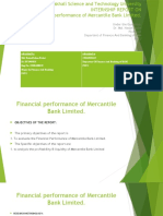 PSTU Internship Report on Mercantile Bank Performance