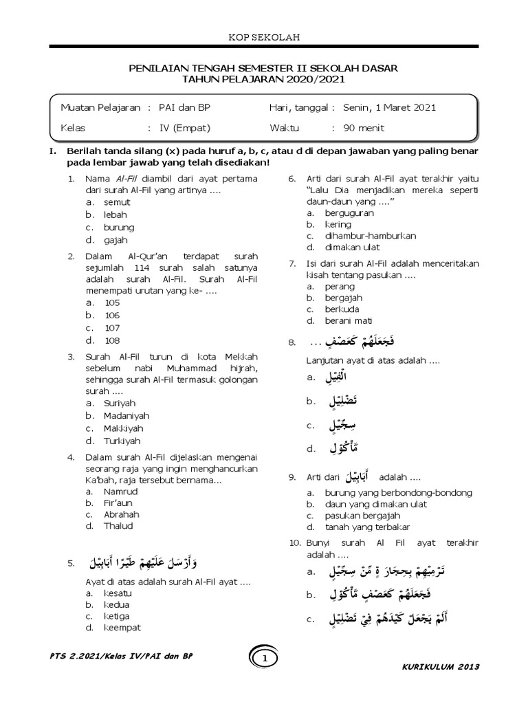 Membekali Generasi Penerus: Panduan Lengkap Download Soal Agama Islam Kelas 4 Semester 2
