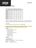 Excel Question B.com Hons