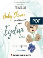 Invitacion Cuadrada Baby Shower Minimalista Azul