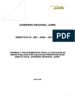 DIRECTIVA 005-2009 DE OBRAS POR AD