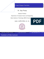 C Input/Output Functions: Dr. Ajay Pratap