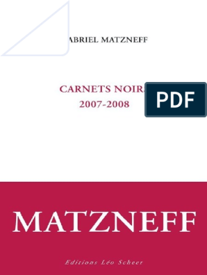 Carnets Noirs 2007-2008 (EDITIONS LEO SC) (French Edition), PDF