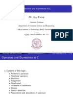 Operators and Expressions in C: Dr. Ajay Pratap