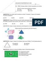 AVALIAÇÃO DE MATEMATICA 4º ANO. 1b PDF
