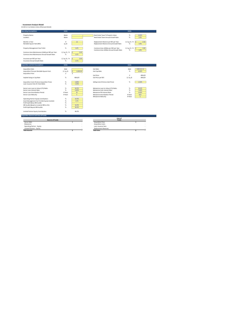 Real Estate Pro Forma PDF Internal Rate Of Return Property