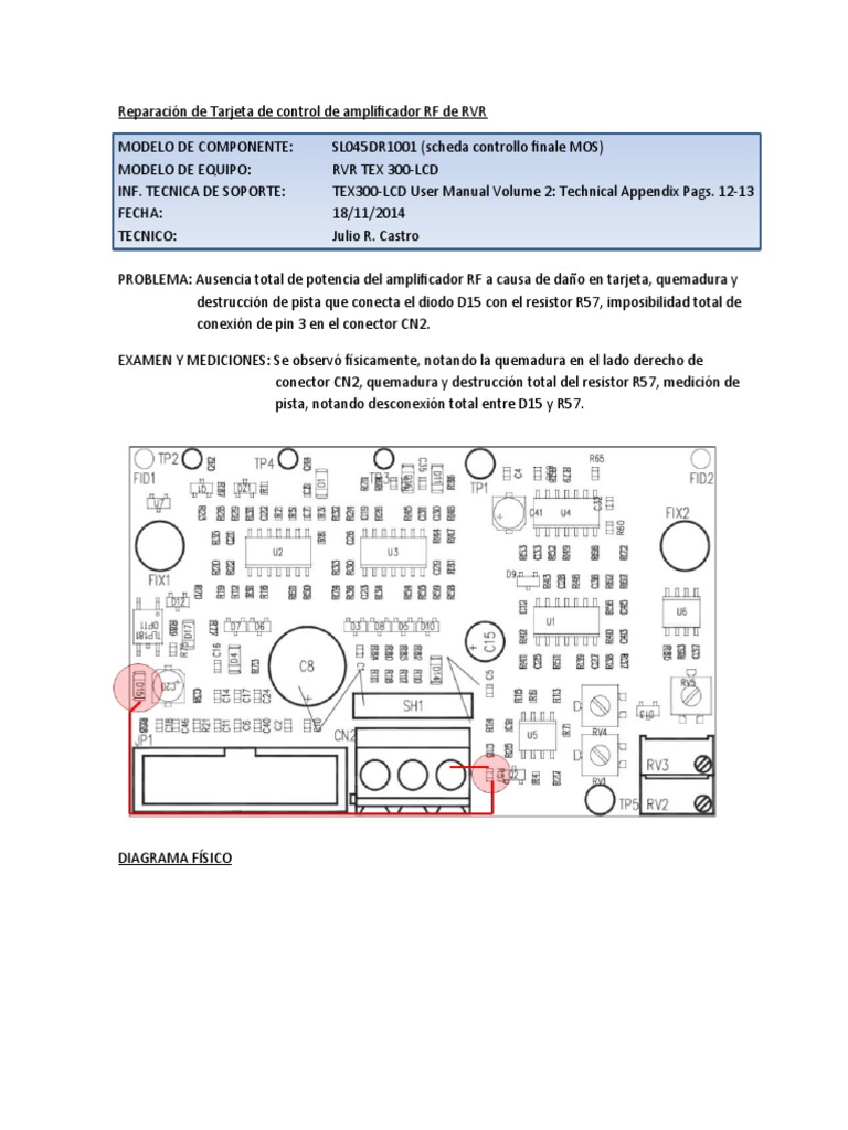 Reparación Tarjeta Control RVR TEX 300-LCD | PDF