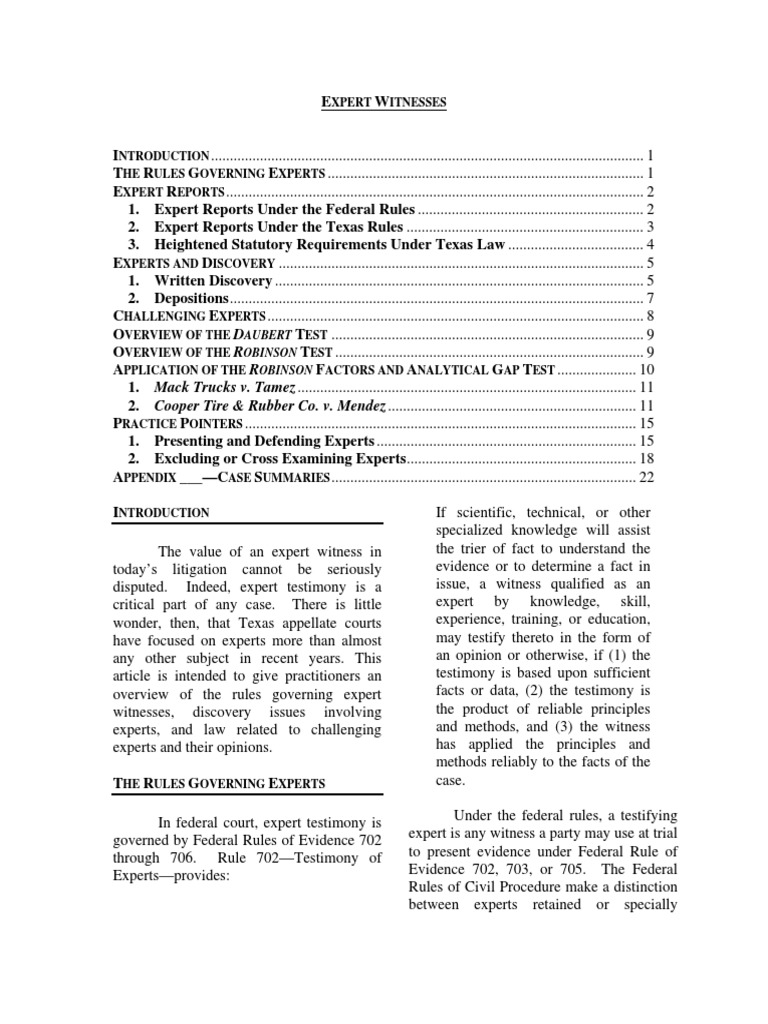 Expert Witness Guidelines and Deadlines | PDF | Discovery (Law ...