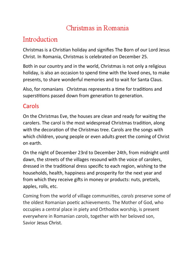 Christmas Traditions in Romania Carols, Food, Superstitions and the