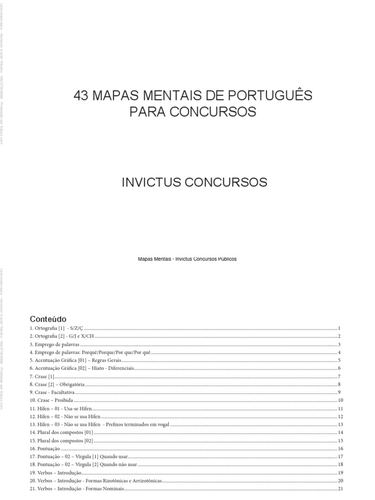 Mapas Mentais de Português para Concursos | PDF | Morfologia ...