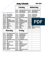 Daily Schedule Sheet1