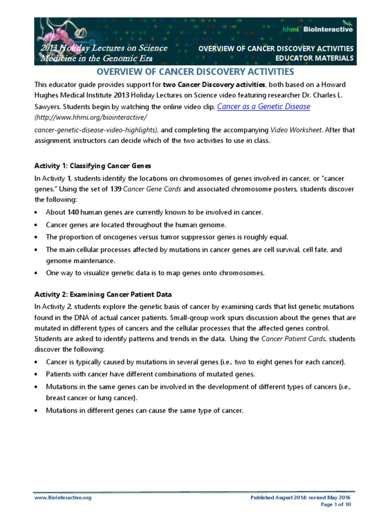 Cancer Education for Students | PDF | Cancer | Oncogene