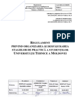 Regulament Privind Organizarea Şi Desfășurarea Stagiilor de Practică A Studenților UTM PDF