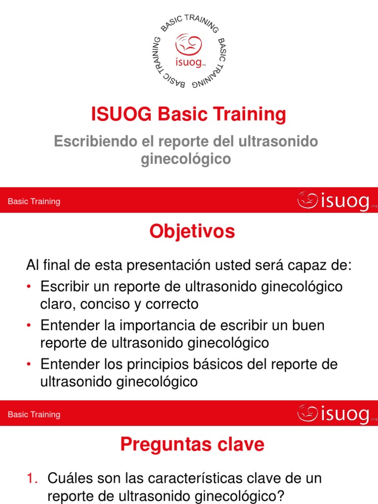ISUOG Basic Training Escribiendo El Reporte Del Ultrasonido
