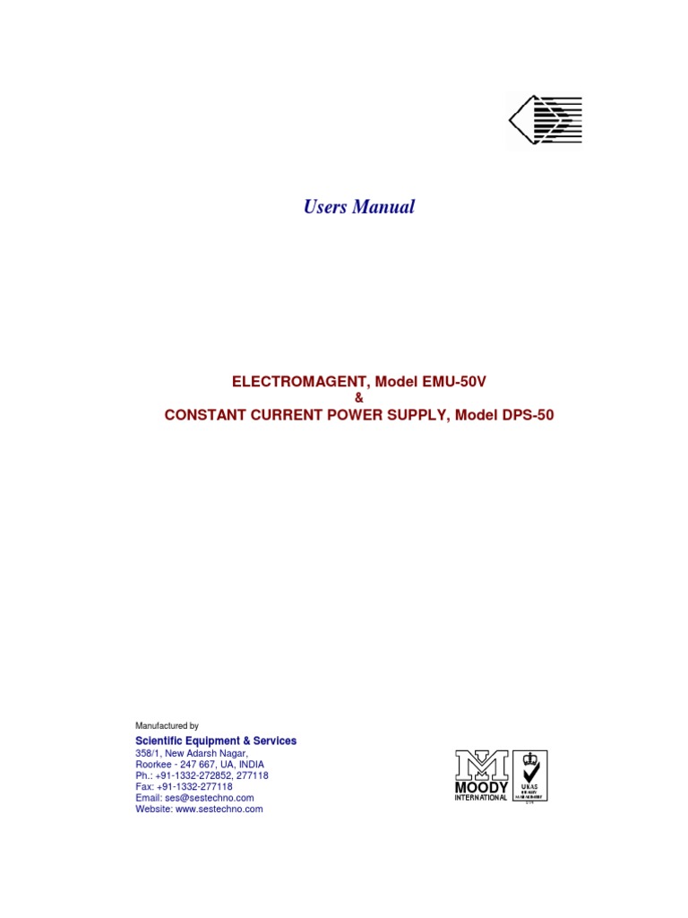ElectromagnetAndConstantCurrentSource EMU-50 PDF | PDF | Inductor ...