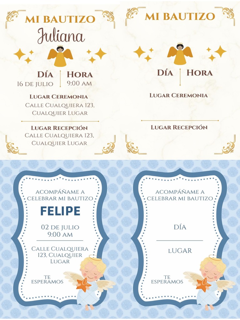 Invitaciones de Bautizo Editable | PDF