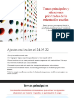 Temas Principales y Situaciones Priorizadas de Orientación Escolar. 24.05.22