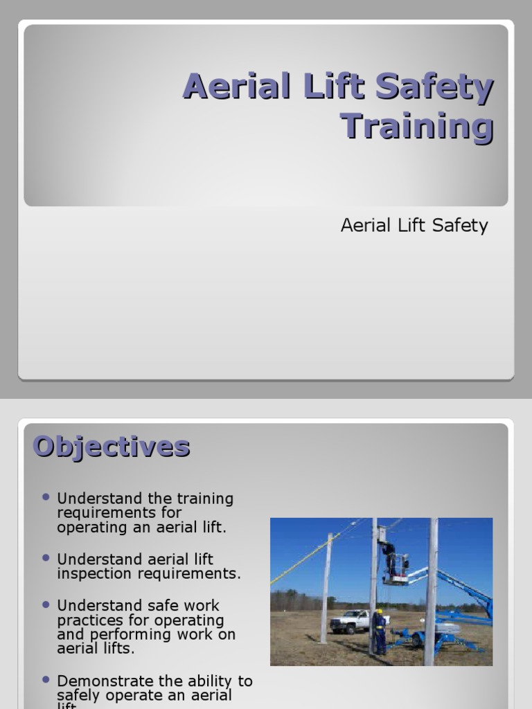 Aerial Lift Safety Training PDF Leak Manufactured Goods
