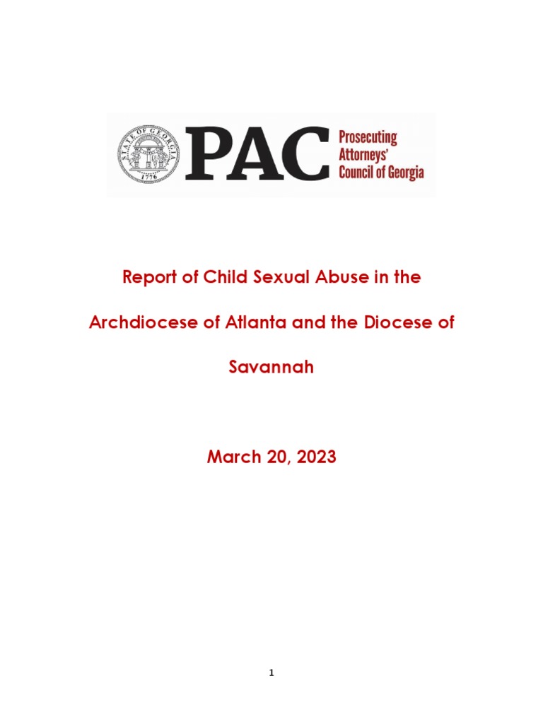 Report On Child Abuse in The Archdiocese of Atlanta PDF Diocese Child Sexual Abuse