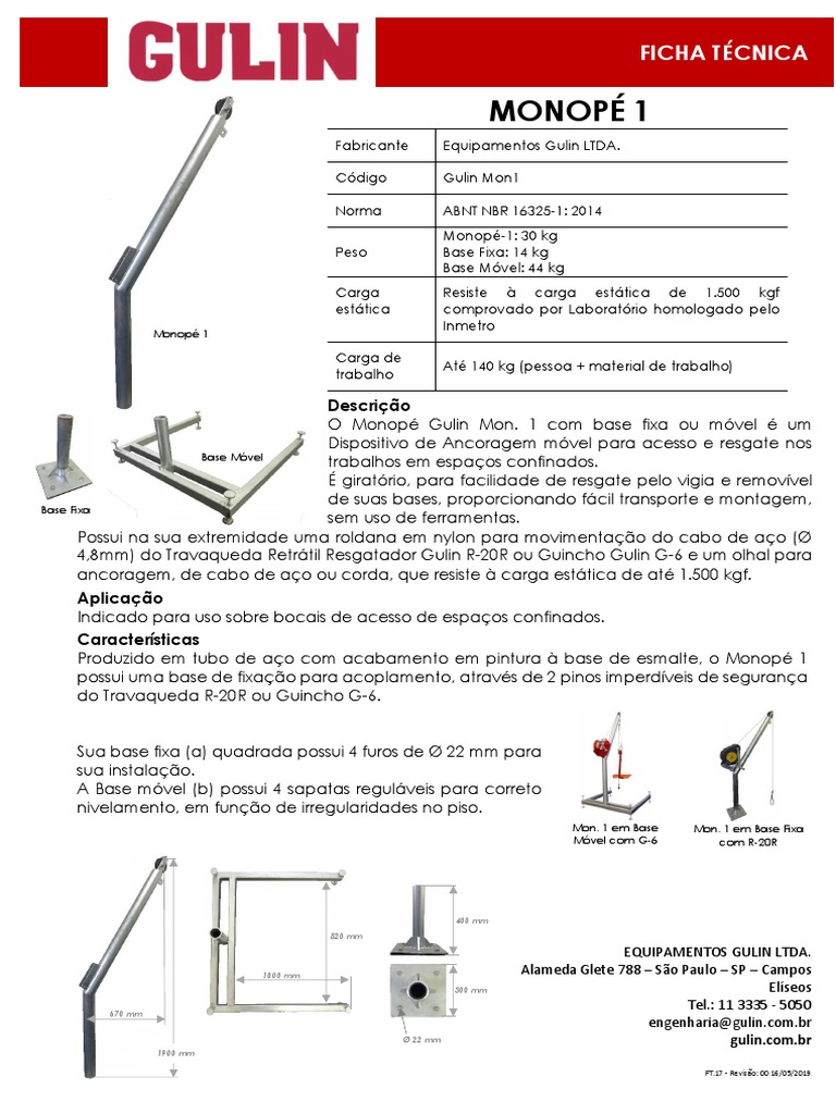 Ficha Tecnica Monope 1 PDF | PDF | Equipamento | Bens manufaturados
