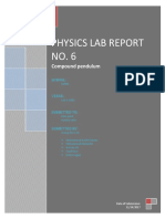 PHYSICS LAB REPORT NO.6 (Compound Pendulum)