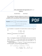 Supplement To Section 2.1 The Characteristic Polynomial and Eigenvalues of 2 × 2 PDF