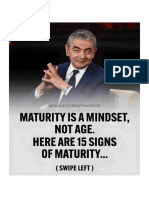 15 Signs of Maturity