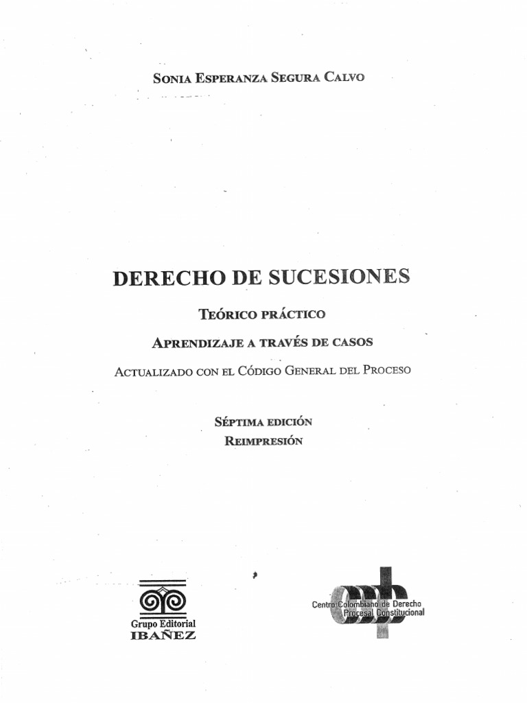 Derecho De Sucesiones Sonia Esperanza Segura Calvo 1 Pdf Pdf