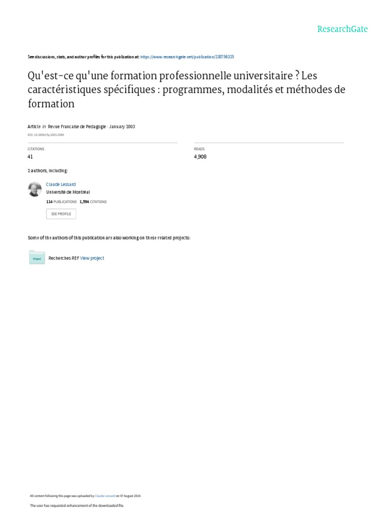Quest-Ce Quune Formation Professionnelle Univers | PDF | Pédagogie ...