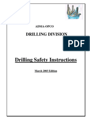 Safety Instructions for Drilling Operations at ADMA-OPCO, PDF, Valve