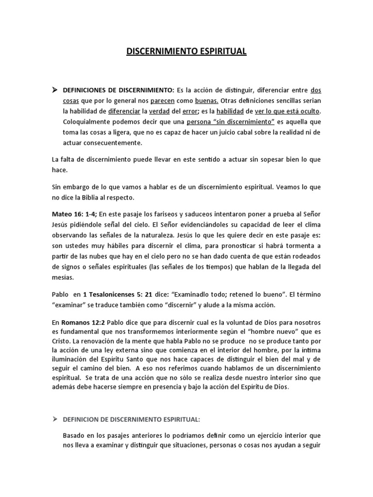 Discernimiento Espiritual Conferencia | PDF | espíritu Santo | Dios