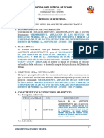 TDR ASISTENTE Administrativo