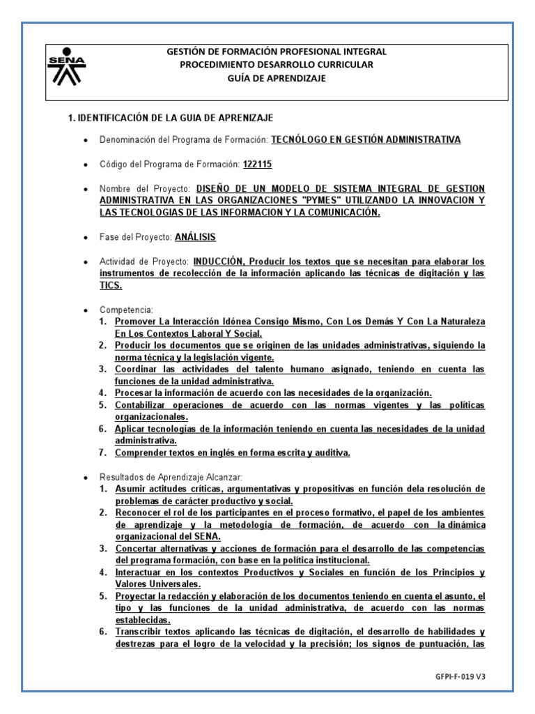 5 Gfpi F 019 Guia Analisis 1 1823029 | PDF | Aprendizaje | Evaluación