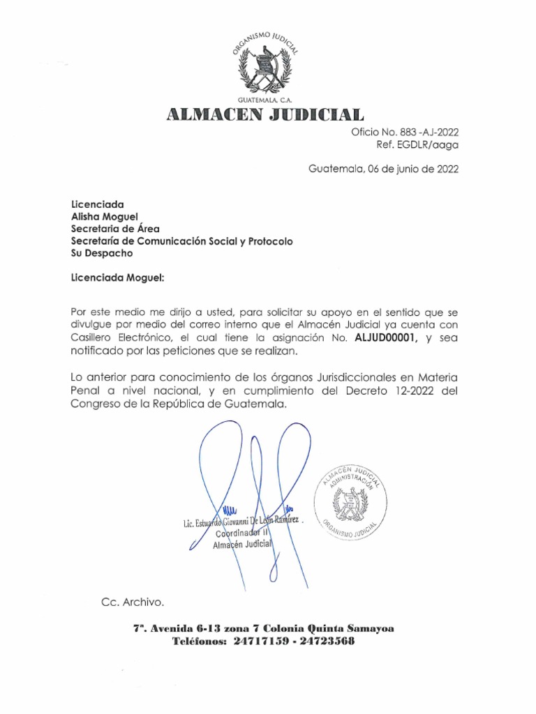 Oficio04992022 Casillero Almacen Judicial PDF