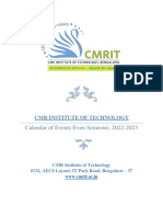 CMRIT Calendar of Events for Even Semester 2022-23