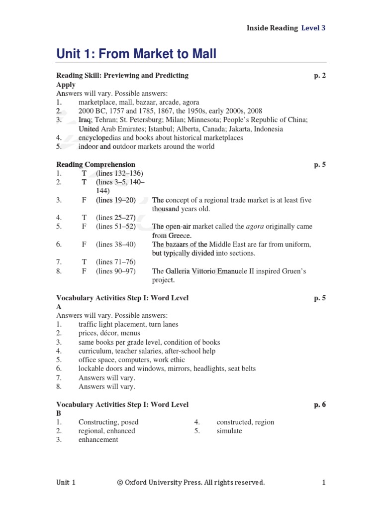 Inside reading 3 answer key 2nd edition www languagecentre