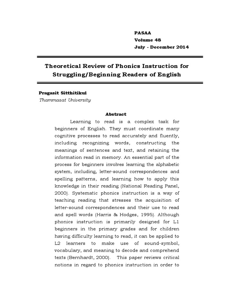 Free Online Phonics Instruction
