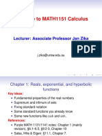 MATH1151 Calculus Chapter 1 Introduction
