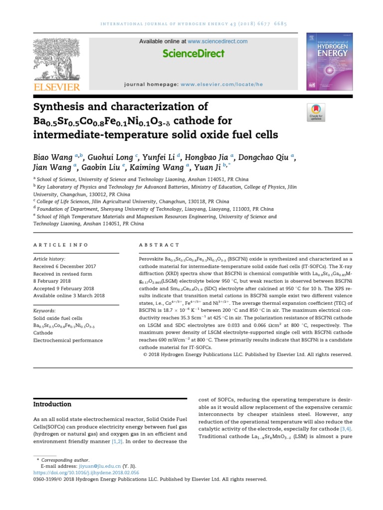 BSCF PDF Solid Oxide Fuel Cell Electrochemistry