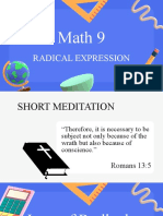 Math 9-Simplifying Radical