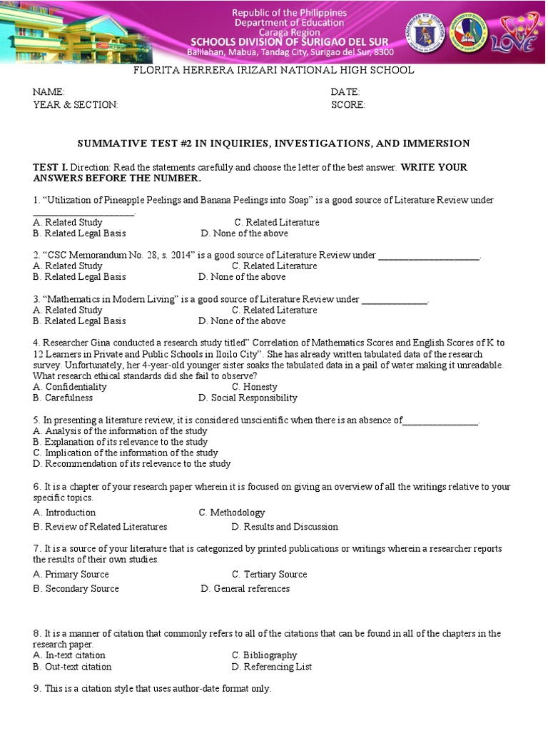 Summative 2 Iii Pdf Citation Scientific Method