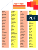 List of Adjectives L71 PDF