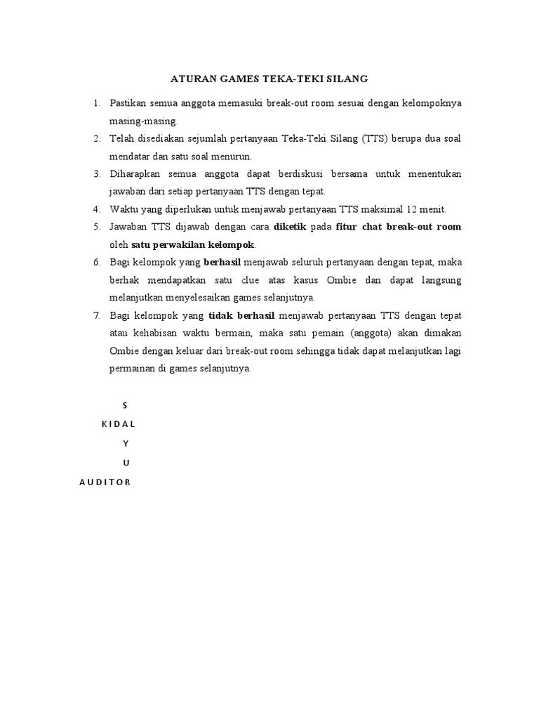 Aturan Games Tts Pdf