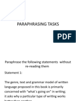 Paraphrasing Tasks