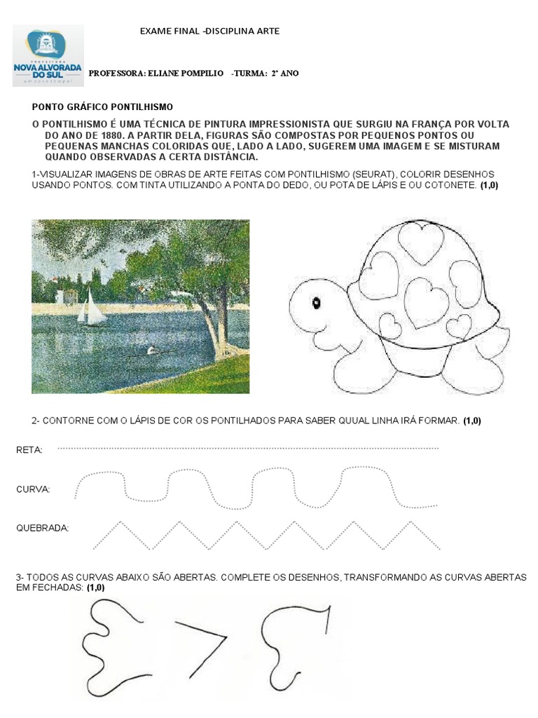 Atividades de Pontilhismo para Colorir | PDF