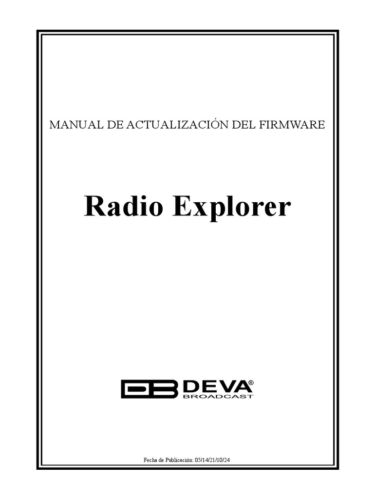 R dio explorer manual de atualizacion del firmware update radio