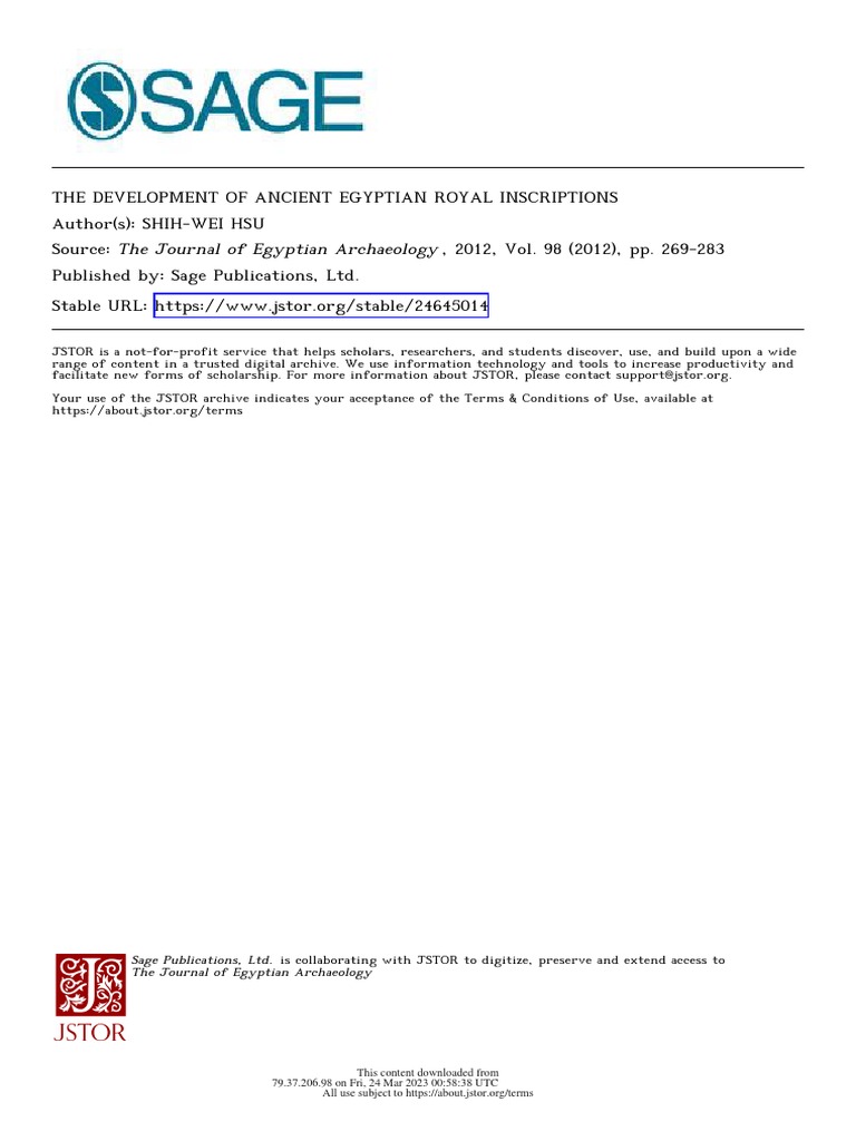 Ancient Egyptian Royal Inscriptions Evolution | PDF | Hatshepsut ...