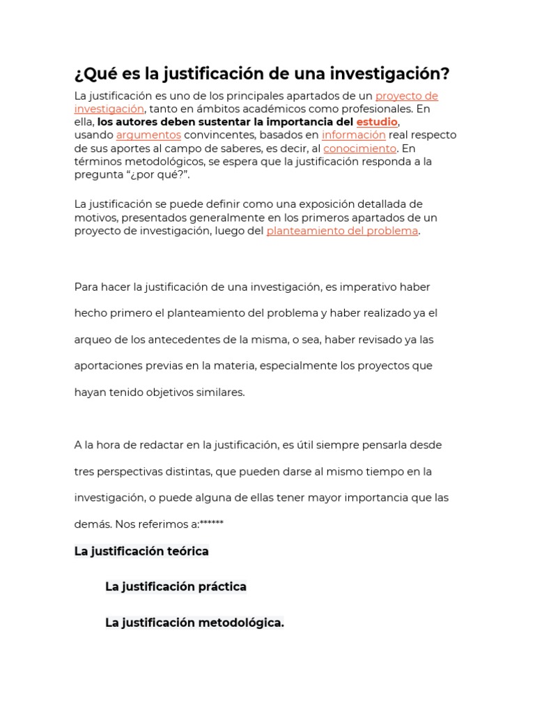 La importancia de la justificación en una investigación: sus ...