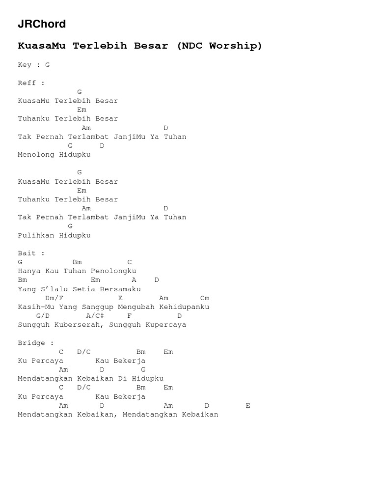 KuasaMu Terlebih Besar NDC Worship PDF